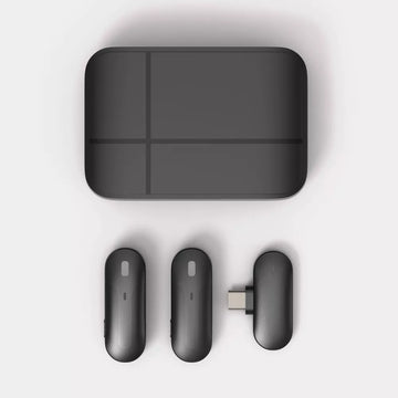 USB-C Wireless Lavalier Lapel Microphone with Charging Case