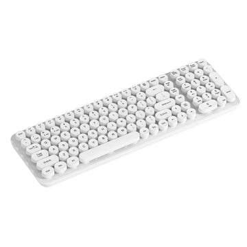 Full-Size Round Pop Key Wireless Membrane Keyboard with Numeric Keypad