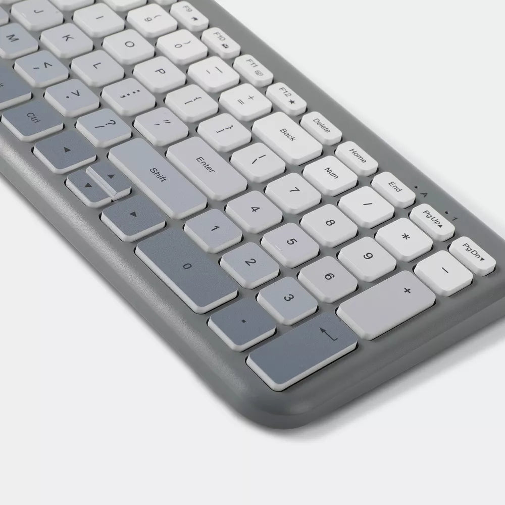 Full Size Bluetooth Wireless Membrane Keyboard with Low Profile Keys